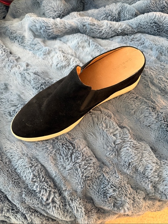 Caslon Shoes - Caslon Black Suede Mule with white sole